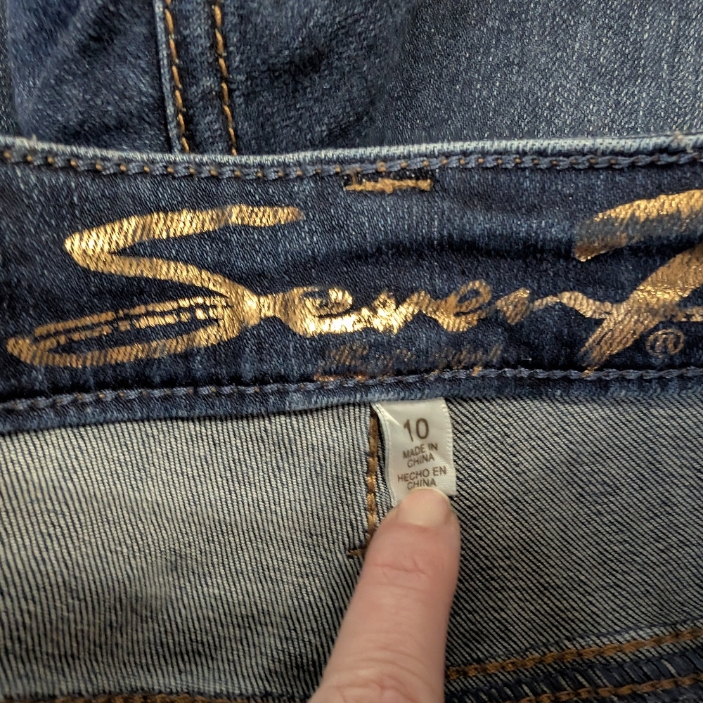 Seven7 Dark Denim Shorts Size 10 - Picture 5 of 5